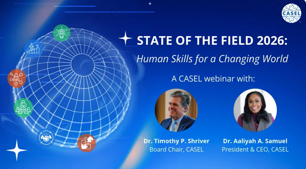 Promotional image for the webinar showcasing the 2 speakers, Dr. Timothy Shriver and Dr. Aaliyah A. Samuel
