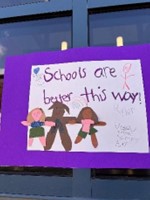 Sign created by students for Ruby Bridges Walk to School Day in 2024